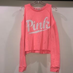 PINK Sweatshirt with Shoulder Cutouts
